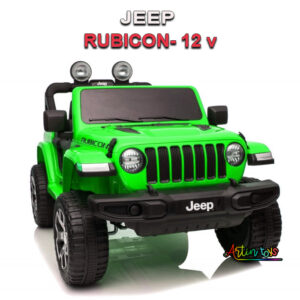 12 v Jeep Rubicon kids ride on car green