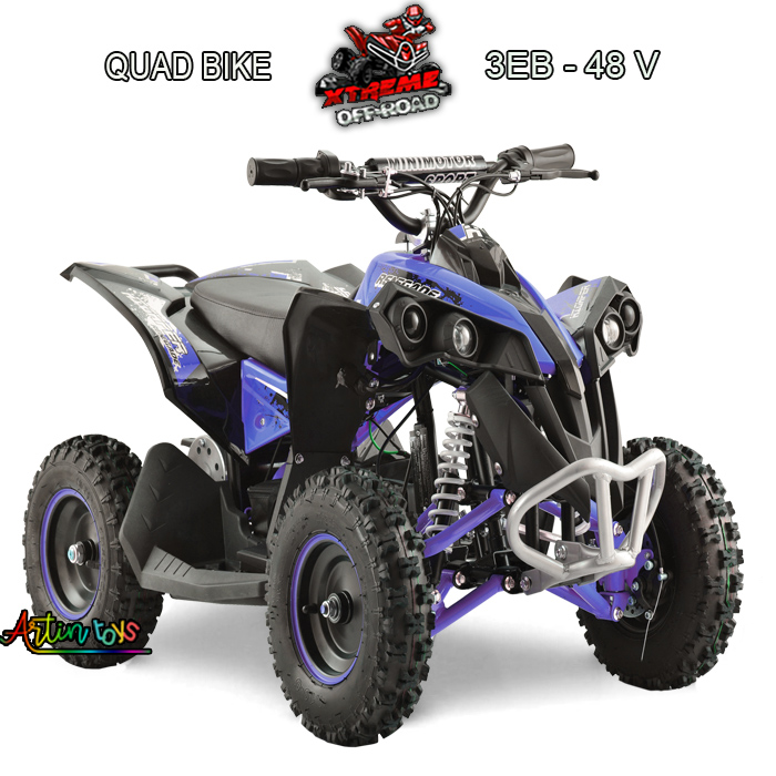 equad x navy blue 800w utility atv 4 wheeler for kids