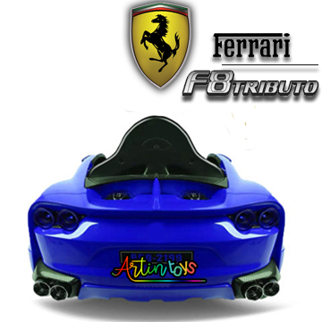 12 v Ferrari F8 Tributo kids electric car blue 4 12 v Ferrari F8 Tributo kids electric car blue