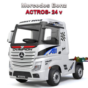 24 v Licensed Mercedes Actros Kids Ride on Truck White