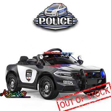 Police Car 12 v battery operated car for kids black