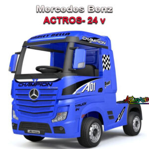 24 v Licensed Mercedes Benz Actros kids truck blue-12