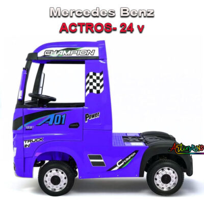 24 v Licensed Mercedes Benz Actros kids truck blue-14