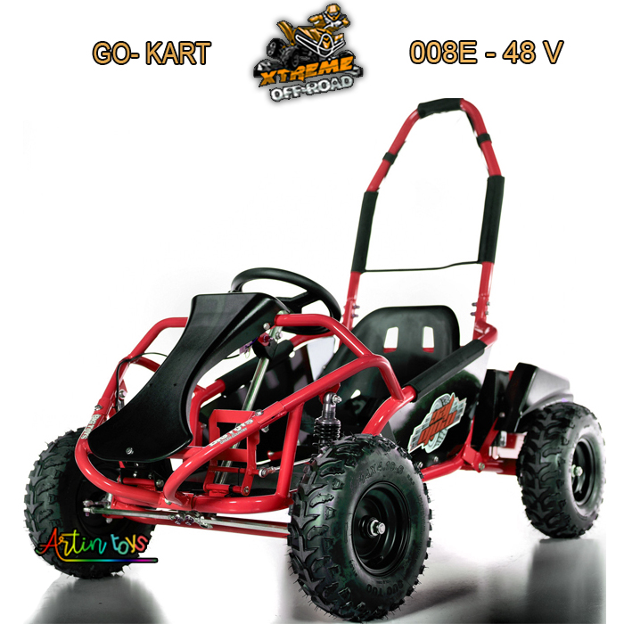 48 v Electric Go Kart 1000 w brush motor ATV - red - Artin Toys